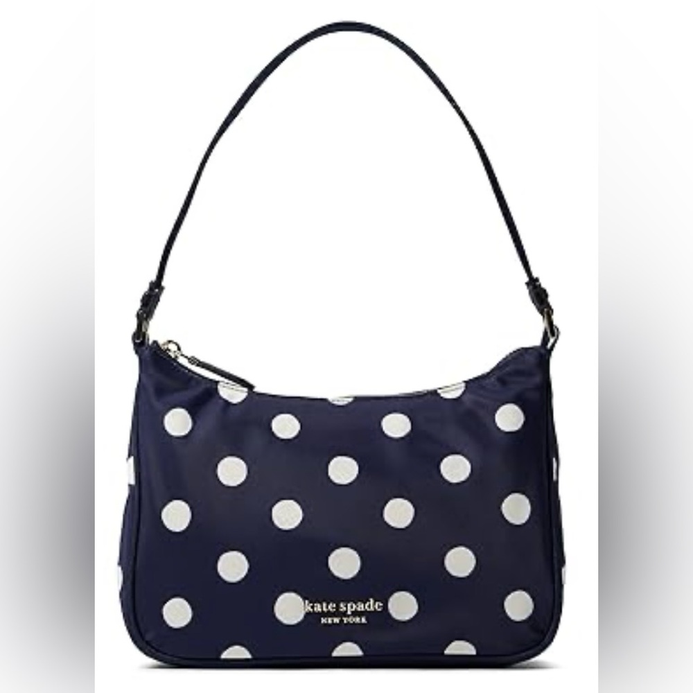 Kate Spade Sam The Little Better Sunshine Dot Printed Fabric Navy